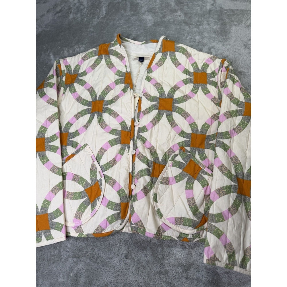 Universal Thread Quilted Jacket Women Medium Multi Color Granny Patchwork XL